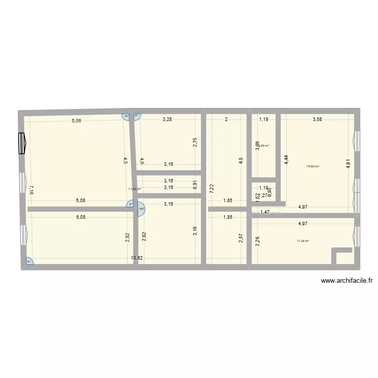 laragne. Plan de 4 pièces et 106 m²