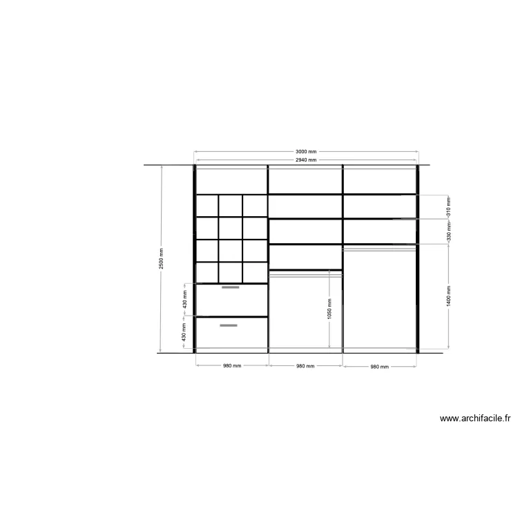 DRESSING CHAMBRE. Plan de 