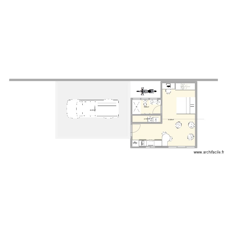 projet x5 evo1. Plan de 4 pièces et 80 m2