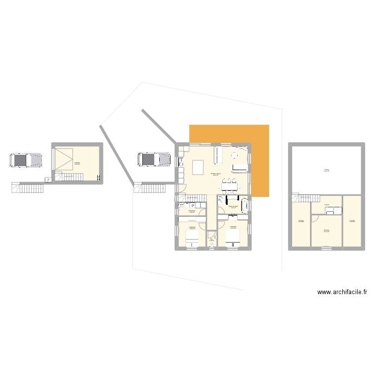 Maison St pée angle n'2. Plan de 12 pièces et 192 m2