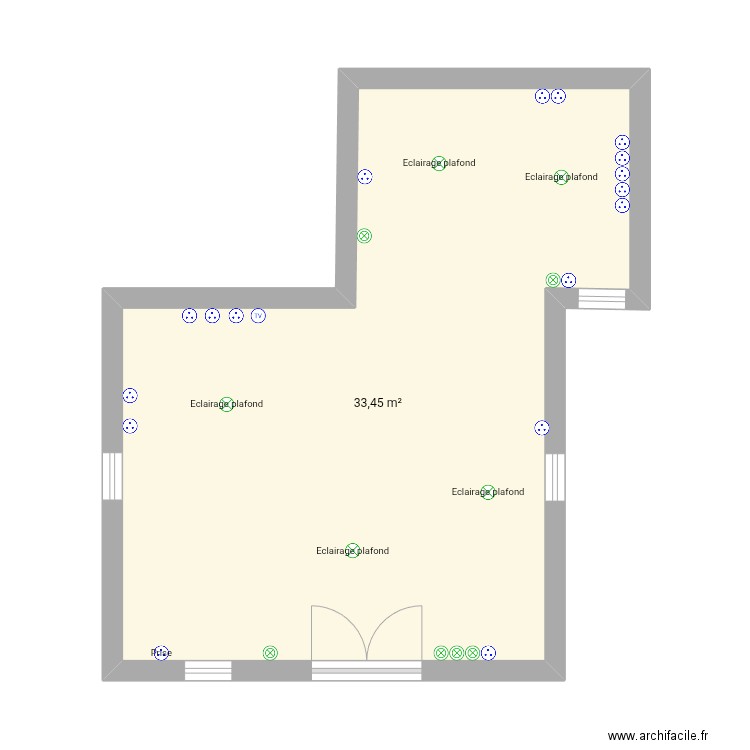 avepozo_salon. Plan de 1 pièce et 33 m2