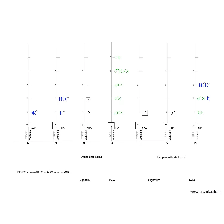 UNIFILAIRE bis. Plan de 