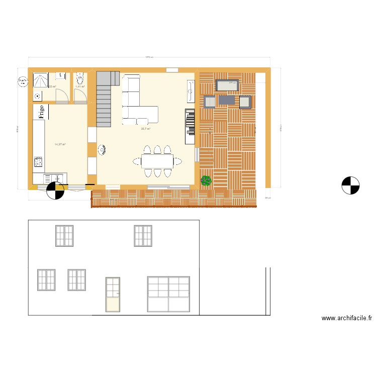 Larnage RDC Bis. Plan de 10 pièces et 117 m2
