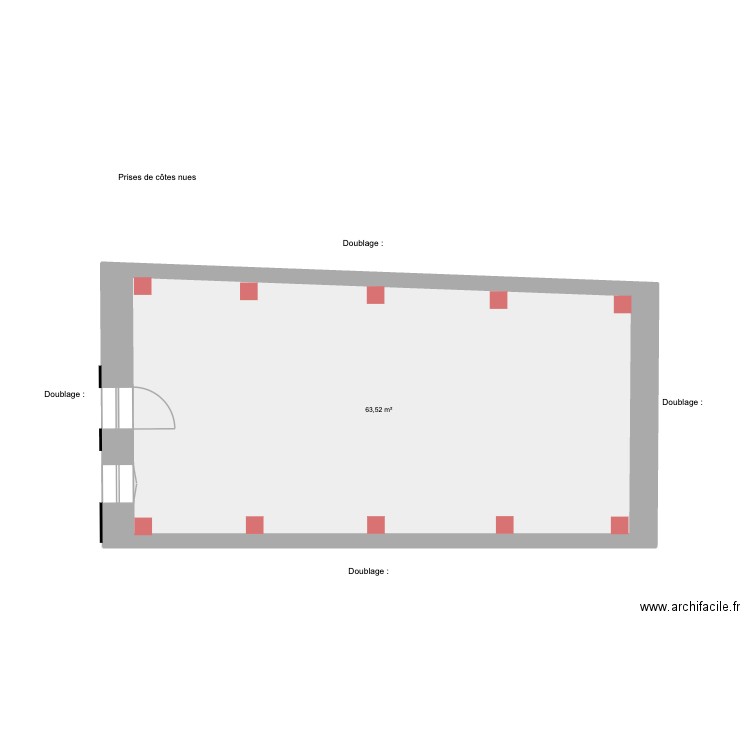 APPART 01 - VIDE POU COTATION. Plan de 1 pièce et 64 m2