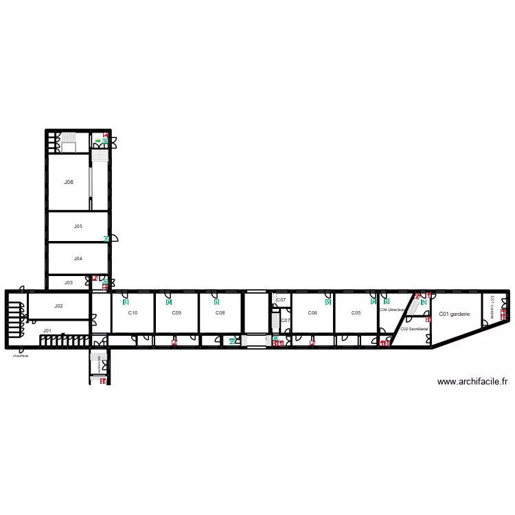 Jemappes Fondamental Rez-de-chauss&eacute;e. Plan de 62  et 718 m²