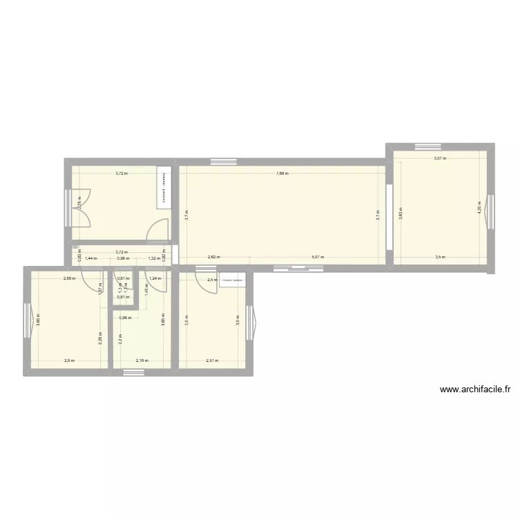 Villa Nina Rosa avec cotes. Plan de 8 Pièces et 84 m² Villa Nina Rosa avec cotes. Plan de 8 Pièces et 84 m²