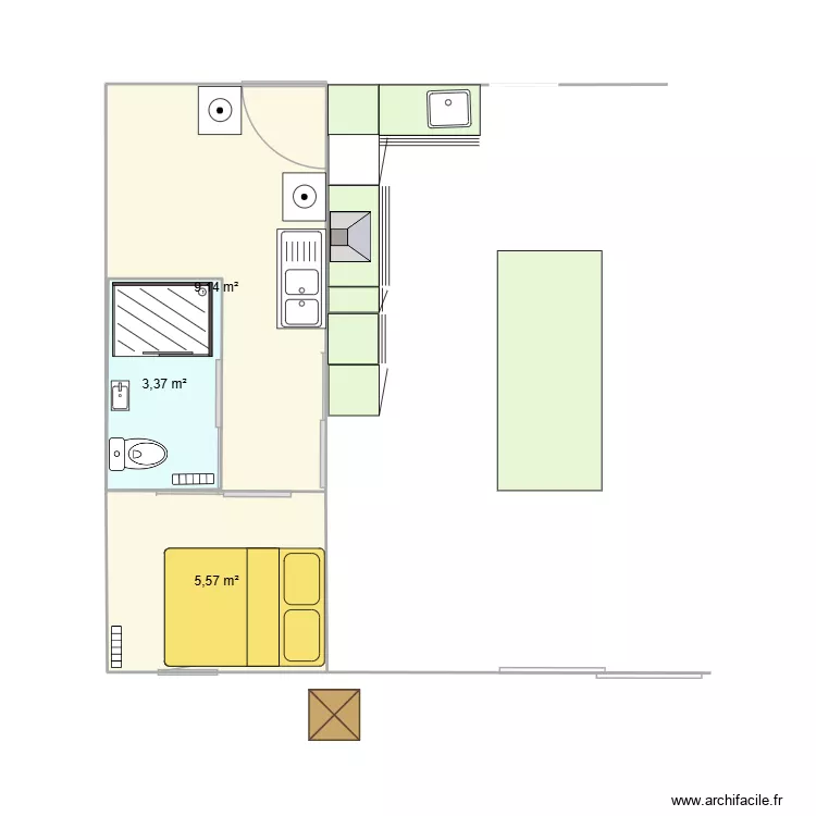 REMISE 2. Plan de 3 Pièces et 22 m² REMISE 2. Plan de 3 Pièces et 22 m²
