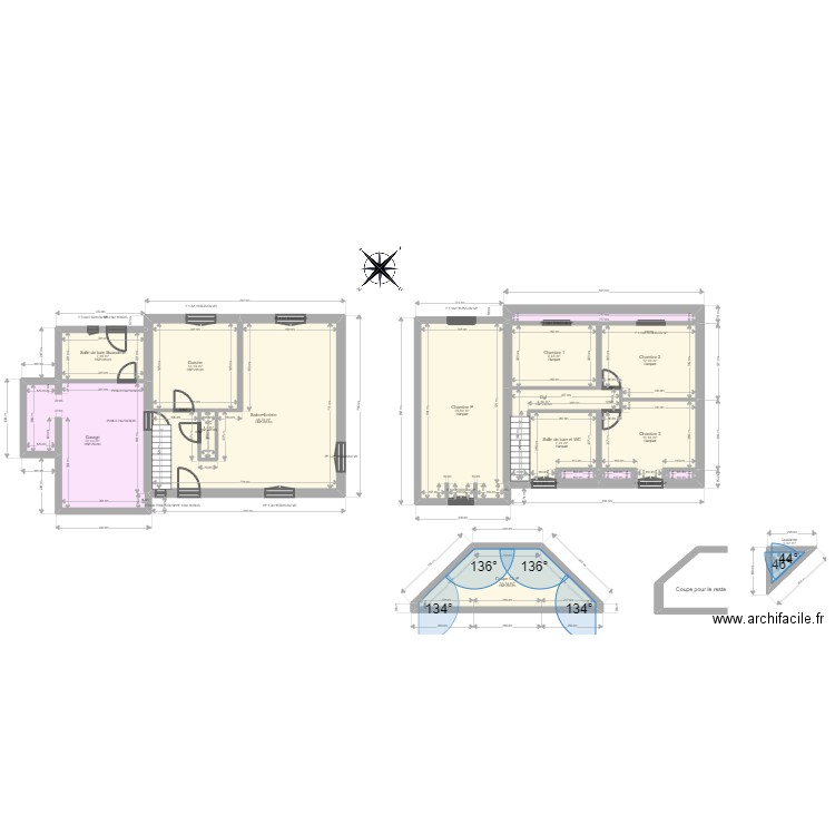 ML24001432 GAUBERT. Plan de 17 pièces et 174 m2