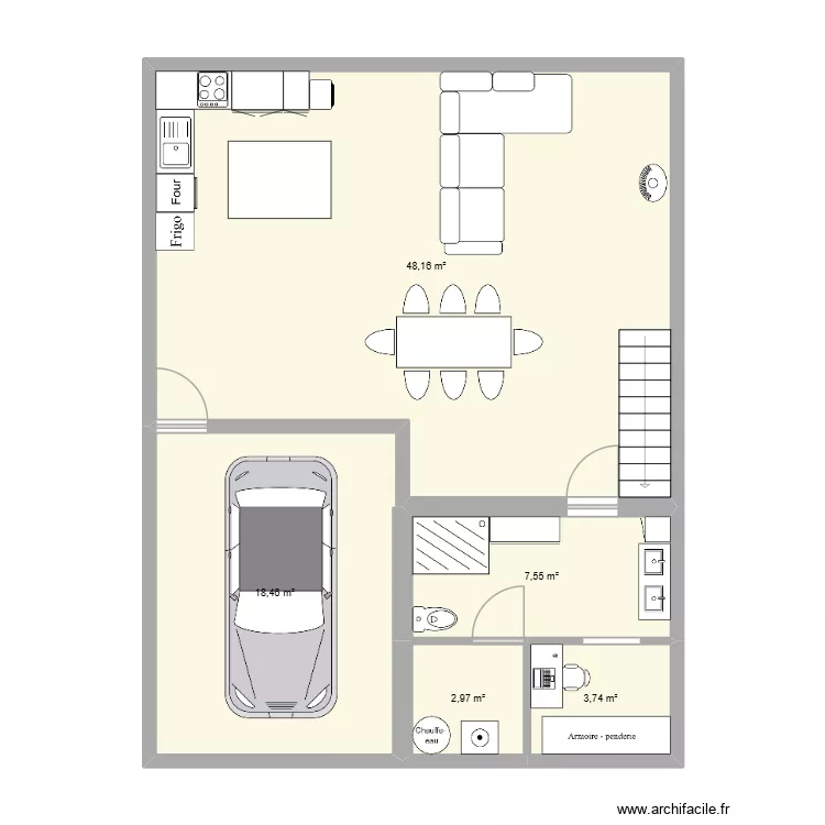 appart. Plan de 5  et 81 m²