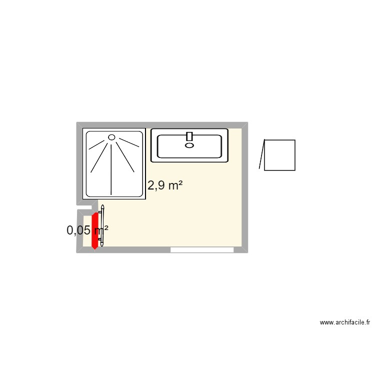 SDB Flo 2. Plan de 0 pièce et 0 m2