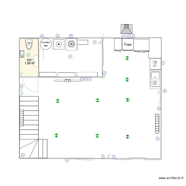 29-01-2025. Plan de 1 pièce et 2 m2