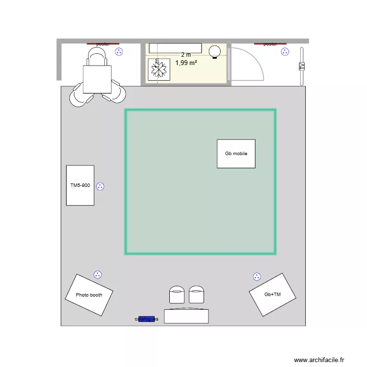 Satnd GI 2026. Plan de 1  et 2 m²