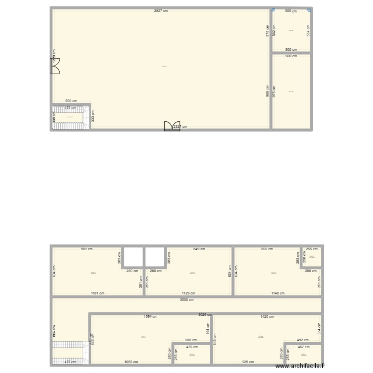R + 3. Plan de 13 pièces et 1006 m2