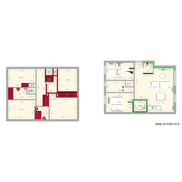 Gout futur 2 - démolition 2. Plan de 18 pièces et 131 m2