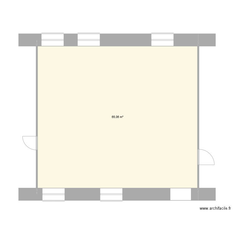 ecole pdb classe2. Plan de 1 pièce et 65 m2