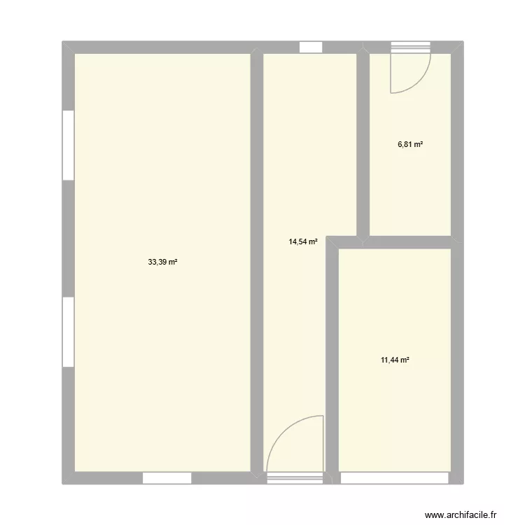 Genin. Plan de 7 pièces et 159 m²