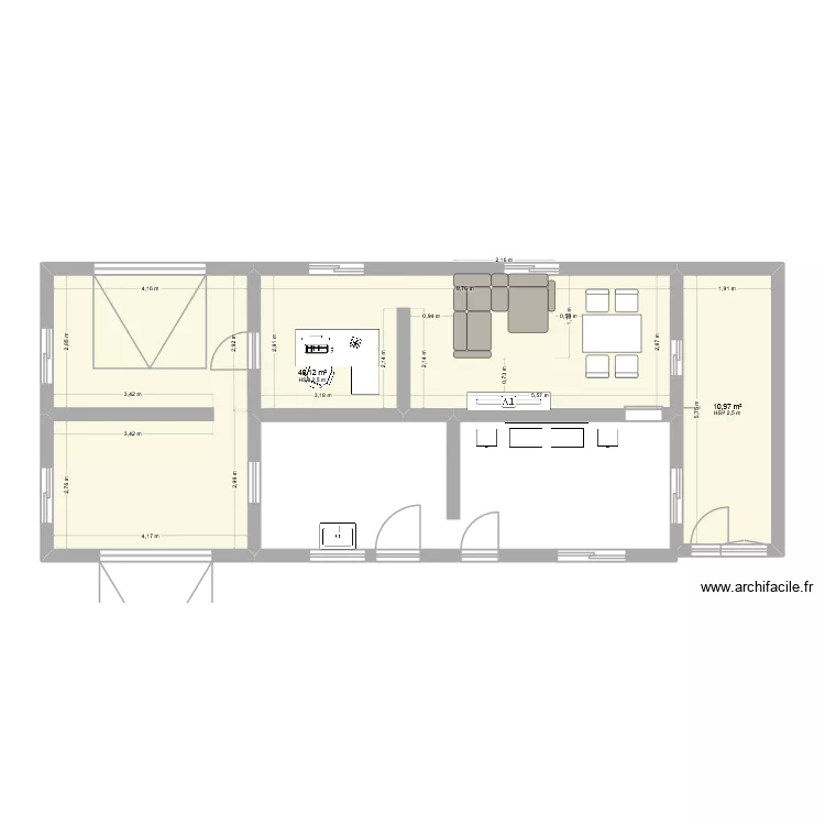 rénovation. Plan de 2 et 59 m² rénovation. Plan de 2 et 59 m²