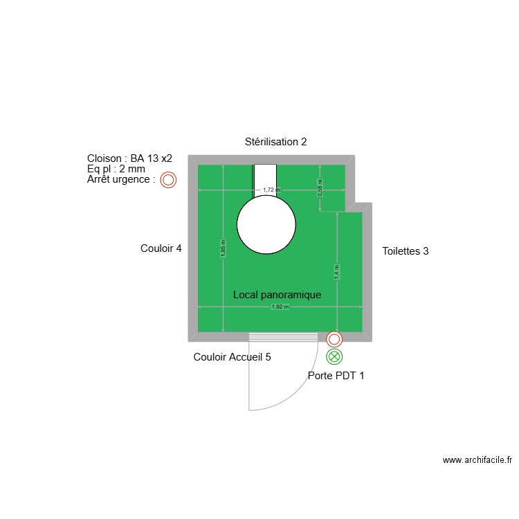 10484 LOCAL PANORAMIQUE. Plan de 1 pièce et 4 m2