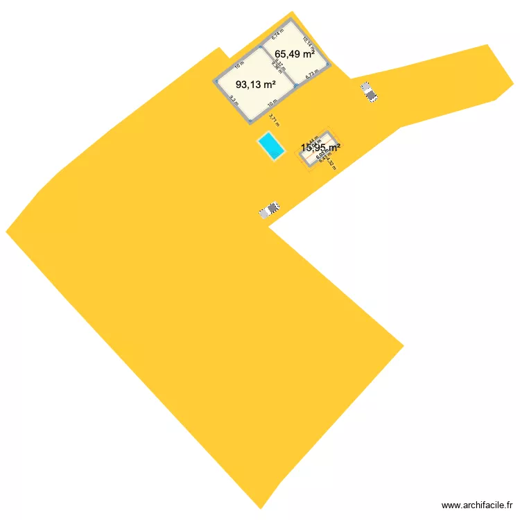 Abri Nances. Plan de 3  et 175 m²