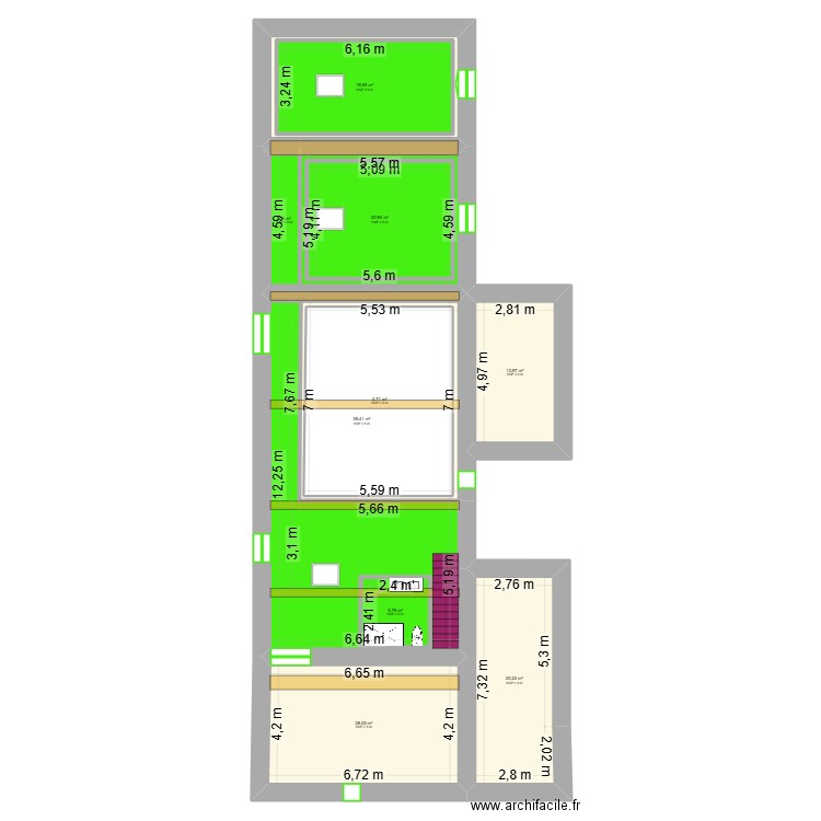 fayet 18102025  etat futur. Plan de 24 pièces et 469 m2