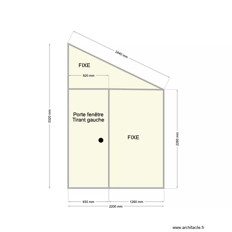 FEN&Ecirc;TRES CHAMBRE 1. Plan de 3  et 6 m²