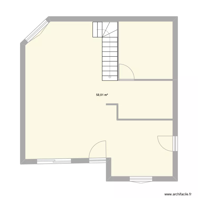 Cuisine Les Villages. Plan de 1 Pièce et 58 m² Cuisine Les Villages. Plan de 1 Pièce et 58 m²