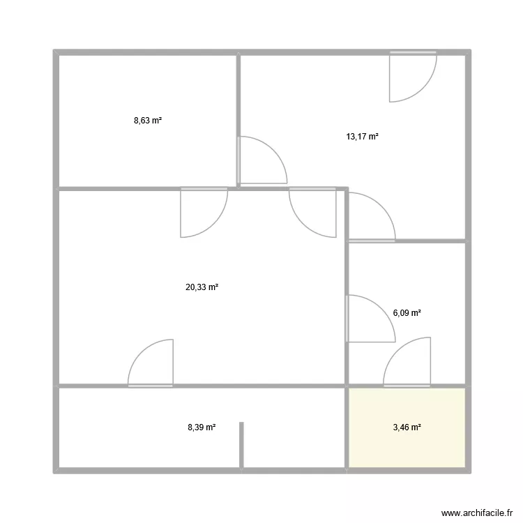 M&eacute;lanie Petit V2. Plan de 6  et 60 m²