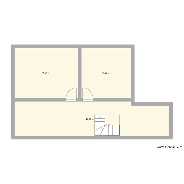 Appartement 15 - Niveau R+1. Plan de 4 pièces et 69 m2