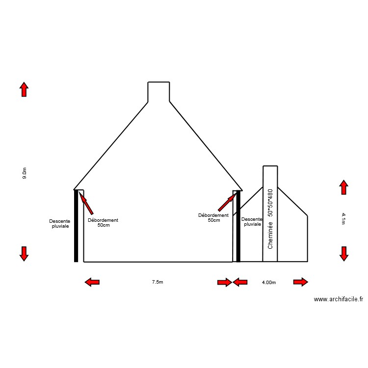 cote droit avant travaux. NEW. Plan de 0 pièce et 0 m2