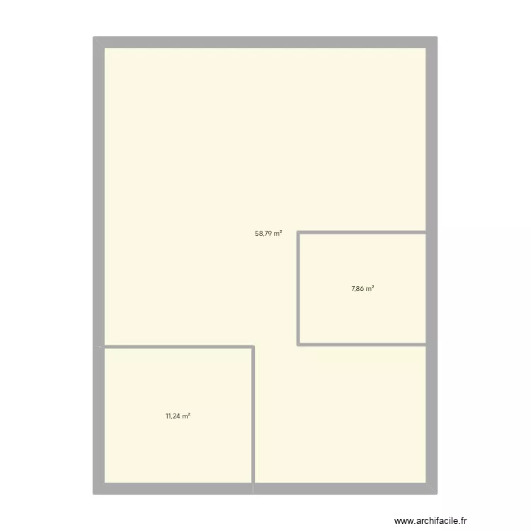 Maison. Plan de 3 Pièces et 78 m²