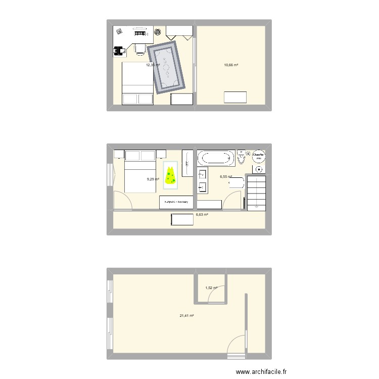 KMA's Flat bis 2. Plan de 7 pièces et 68 m2