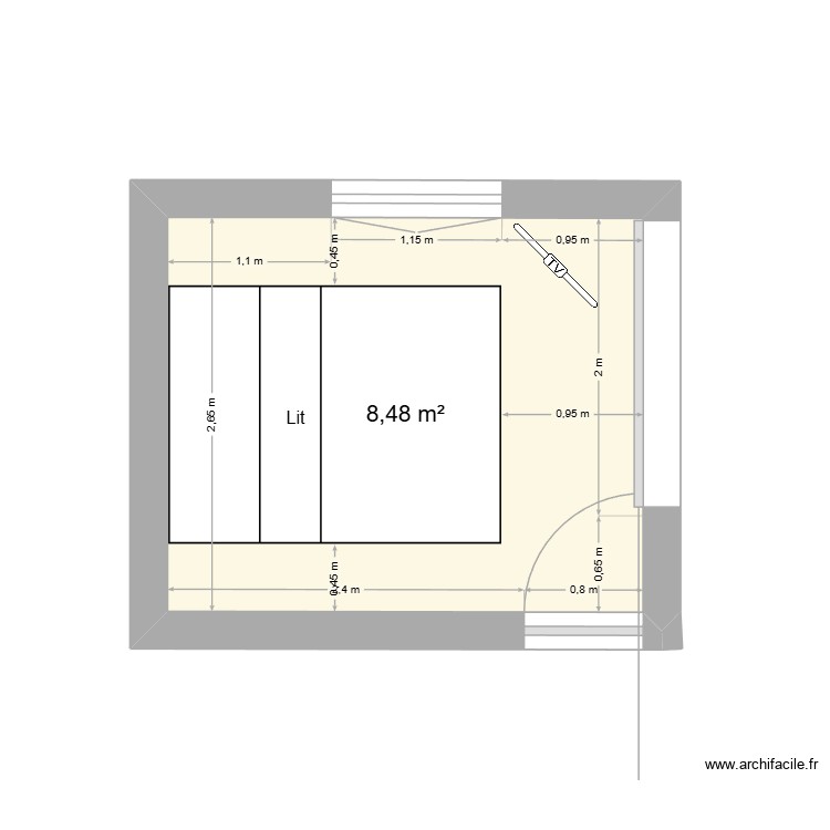 Chambre Melanie. Plan de 0 pièce et 0 m2