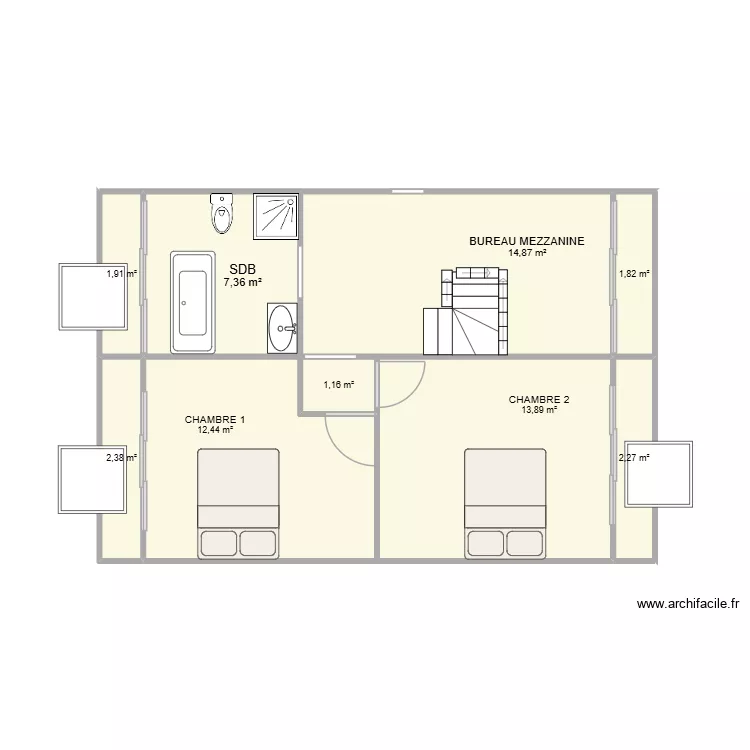 ORY. Plan de 9 et 58 m² ORY. Plan de 9 et 58 m²