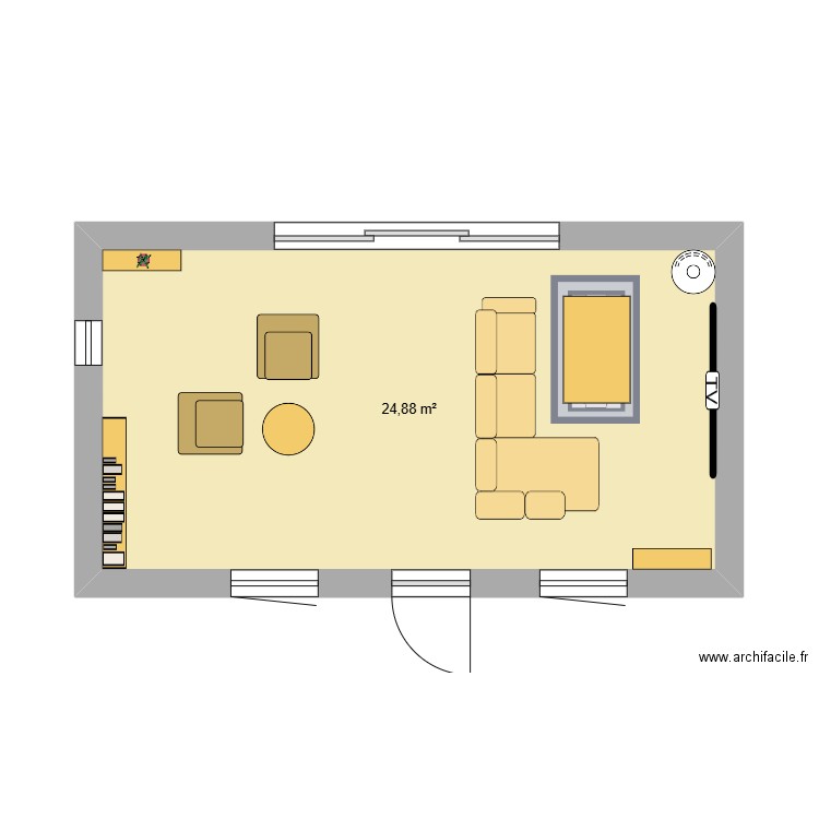 Véranda. Plan de 1 pièce et 25 m2