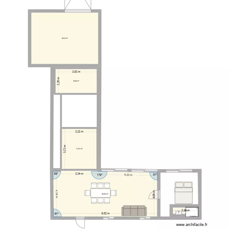 terrain. Plan de 5 et 91 m² terrain. Plan de 5 et 91 m²