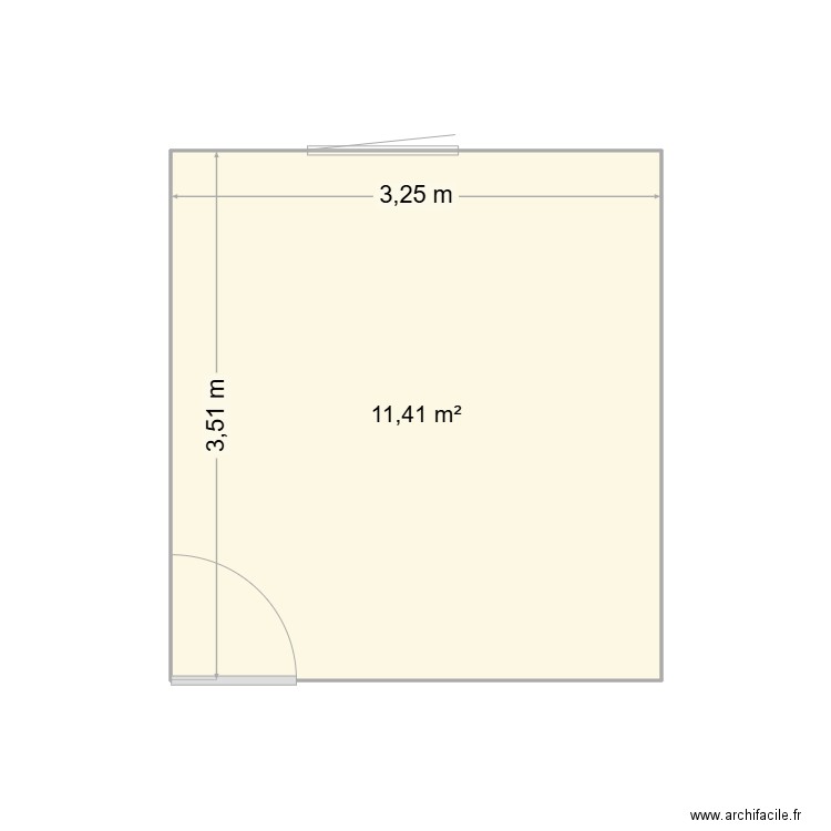 Chambre 2. Plan de 1 pièce et 11 m2