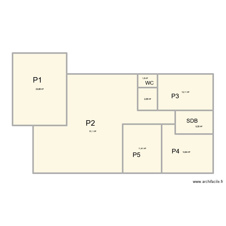 Delphine 1. Plan de 8 pièces et 120 m2