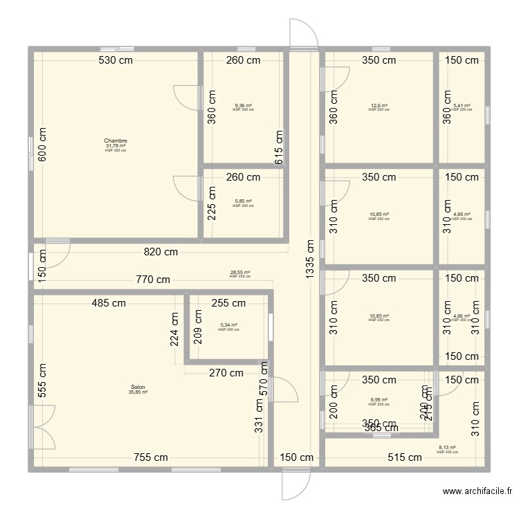 MA MAISON. Plan de 14 pièces et 181 m2
