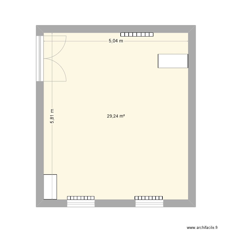 salle à manger existant. Plan de 1 pièce et 29 m2