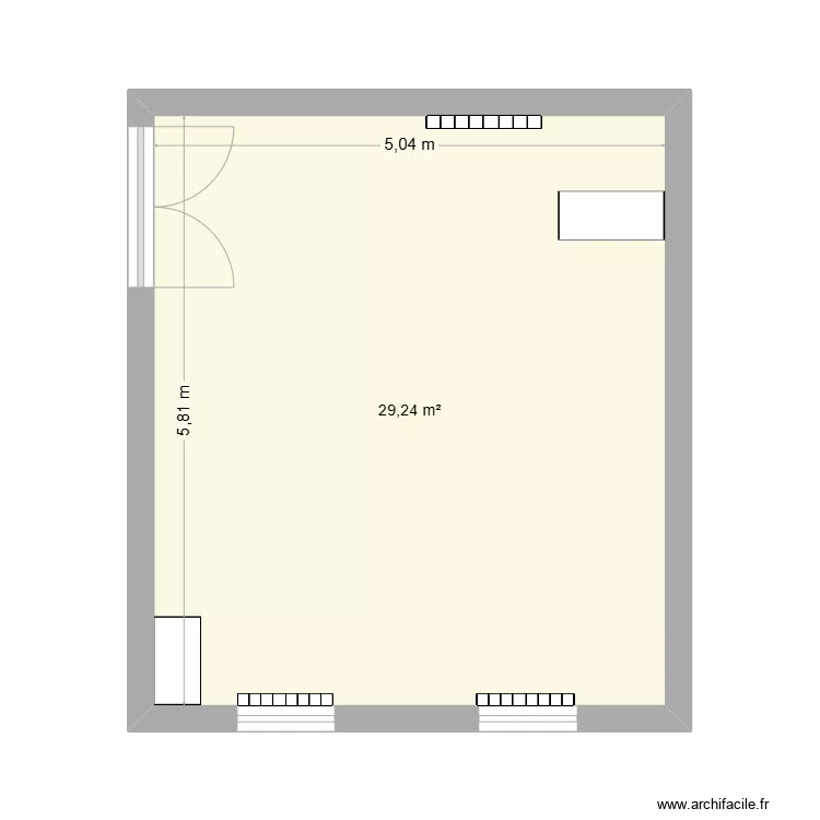 salle &agrave; manger existant. Plan de 