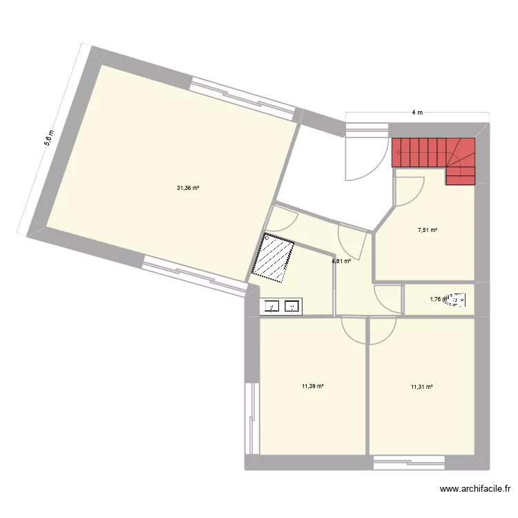RDC. Plan de 6 et 68 m² RDC. Plan de 6 et 68 m²