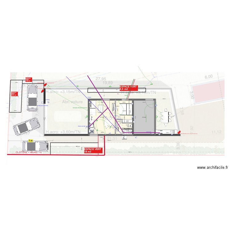 DEPENDANCE ELEC/ECL PIVOT. Plan de 4 pièces et 52 m2