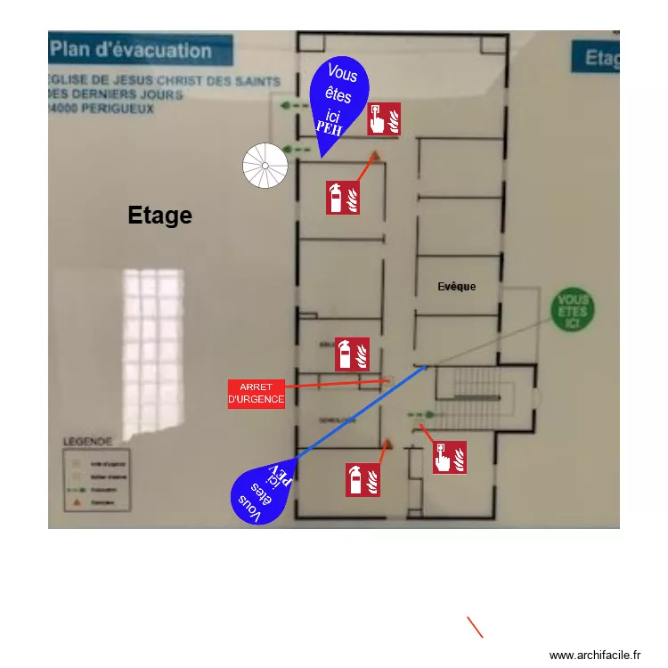 Plan Etage Eglise Perigueux. Plan de 