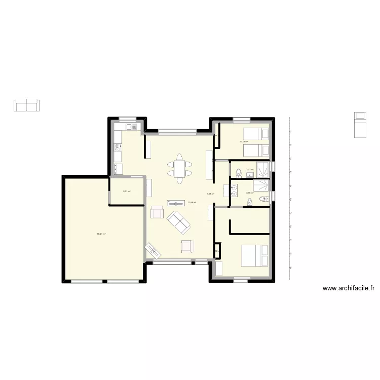 PLAN d&eacute;finitif. Plan de 9  et 143 m²
