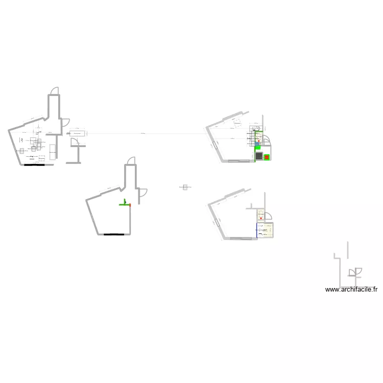 maison 2. Plan de 8  et 7 m²