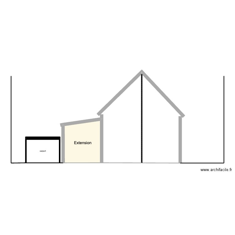 plan coupe. Plan de 2 pièces et 18 m2