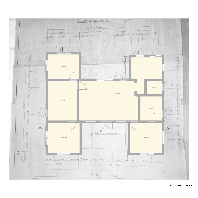 grand campement sans changement. Plan de 7 pièces et 92 m2