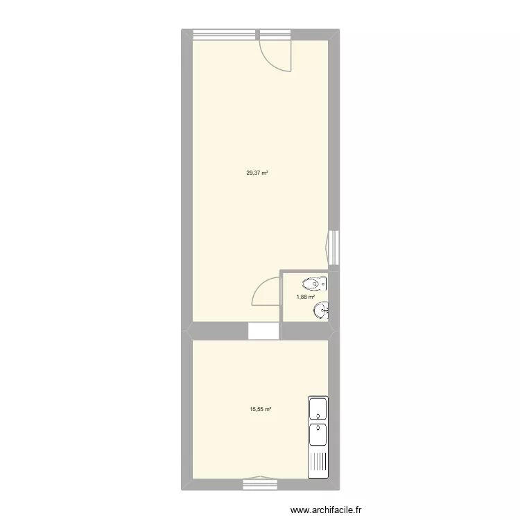 Epicerie. Plan de 3 et 47 m² Epicerie. Plan de 3 et 47 m²