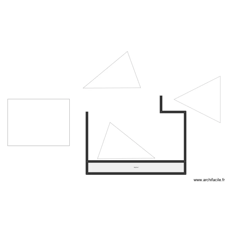 Voilage. Plan de 1  et 16 m²