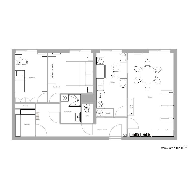 Levy. Plan de 11 pièces et 69 m2